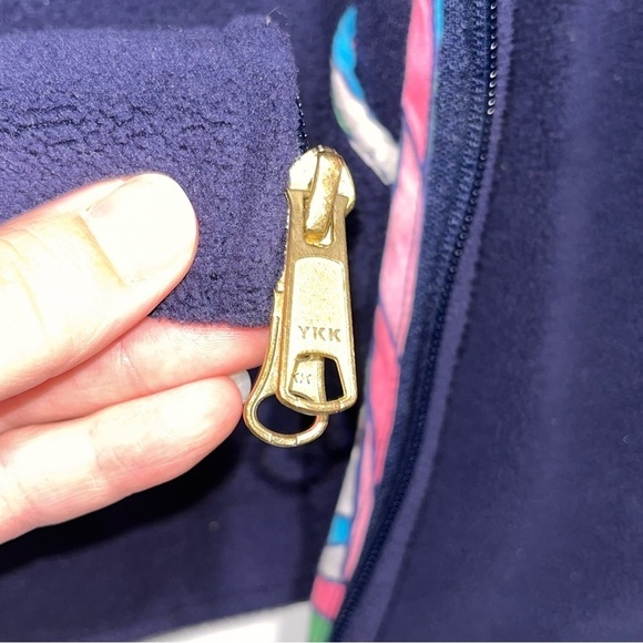 Lilly Pulitzer Navy Fleece Jacket in Size XS - Picture 4 of 8